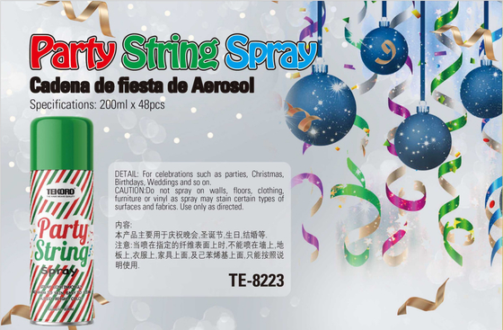 200 ml de spray de cuerda tonta para la fiesta, spray de espuma para el árbol de Navidad.